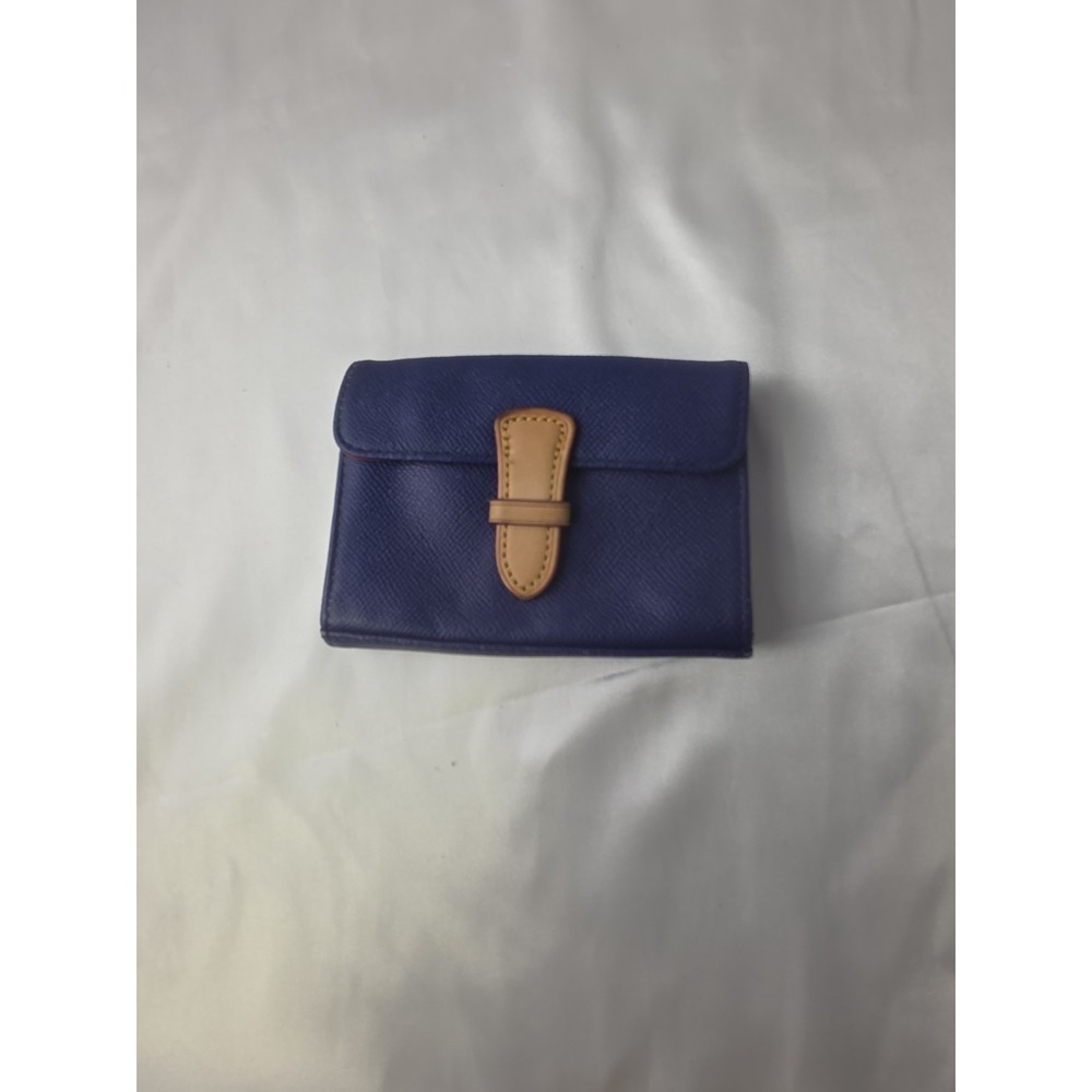 Vintage Dooney & Bourke Blue Leather Wristlet Clutch Wallet